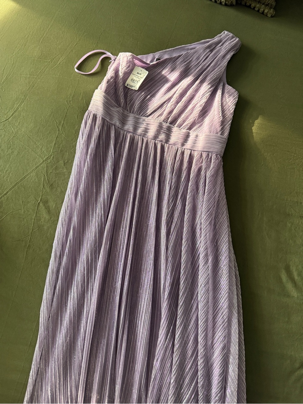 le chateau Lavender One-Shoulder Pleated Wedding Dress